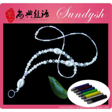 Popular Smoke Ecig Pearl Bead Lanyard With Ring Clip Ecig Lanyard